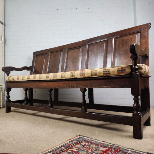 ANTIQUE OAK SETTLE 18TH CENTURY - ADDITIONAL PHOTO 4