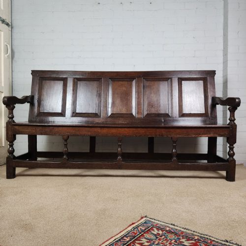 ANTIQUE OAK SETTLE 18TH CENTURY - ADDITIONAL PHOTO 10