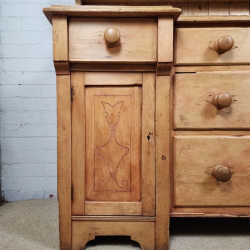 ANTIQUE PINE KITCHEN DRESSER MID VICTORIAN CIRCA 1860 - ADDITIONAL PHOTO 2