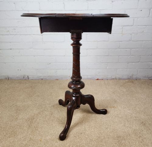 A VICTORIAN BURR WALNUT AND MAHOGANY SWIVEL TOP DROP LEAF OCCASIONAL TABLE - ADDITIONAL PHOTO 2