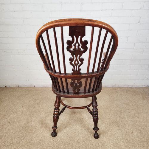 ANTIQUE WINDSOR CHAIR WITH CRINOLINE STRETCHER NOTTINGHAMSHIRE 19TH C - ADDITIONAL PHOTO 5