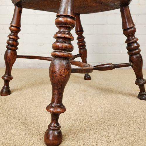 ANTIQUE WINDSOR CHAIR WITH CRINOLINE STRETCHER NOTTINGHAMSHIRE 19TH C - ADDITIONAL PHOTO 13