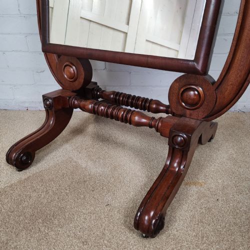 MAHOGANY CHEVAL MIRROR WILLIAM IV PERIOD 1830 1837 - ADDITIONAL PHOTO 4