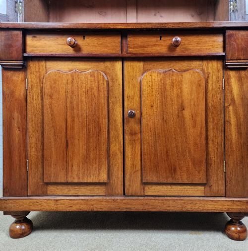ANTIQUE MAHOGANY BOOKCASE CUPBOARD CONTINENTAL 19TH CENTURY - ADDITIONAL PHOTO 5