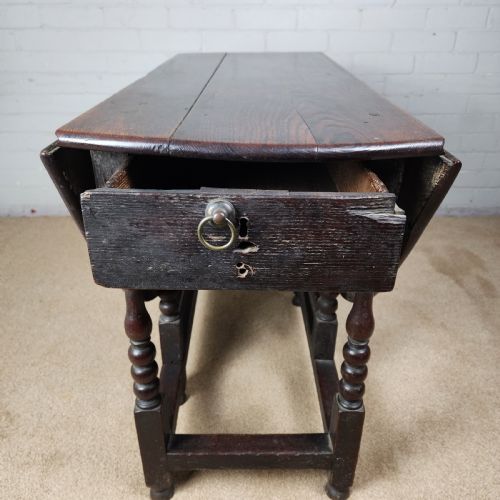 OAK GATELEG TABLE LATE 17TH CENTURY CHARLES II - ADDITIONAL PHOTO 1