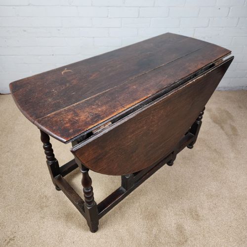OAK GATELEG TABLE LATE 17TH CENTURY CHARLES II - ADDITIONAL PHOTO 4