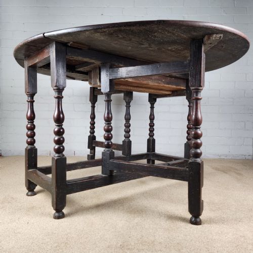 OAK GATELEG TABLE LATE 17TH CENTURY CHARLES II - ADDITIONAL PHOTO 6