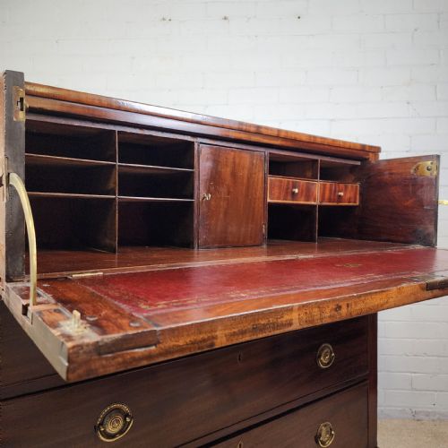 SECRETAIRE CHEST OF DRAWERS GEORGIAN MAHOGANY EARLY 19TH C - ADDITIONAL PHOTO 1