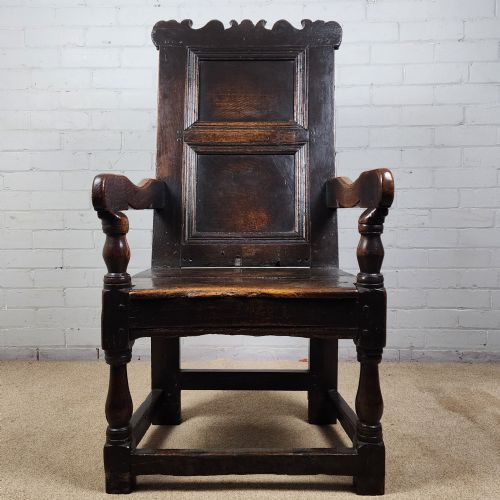 wainscot chair english oak 17th century - CATEGORY: ANTIQUE CHAIRS - DATED 17TH CENTURY