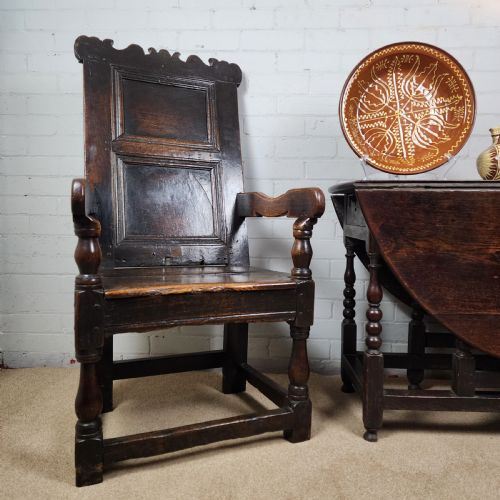 WAINSCOT CHAIR ENGLISH OAK 17TH CENTURY - ADDITIONAL PHOTO 12