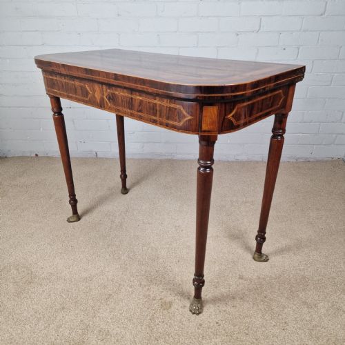 A REGENCY PERIOD ROSEWOOD FOLDING CARD TABLE - ADDITIONAL PHOTO 7