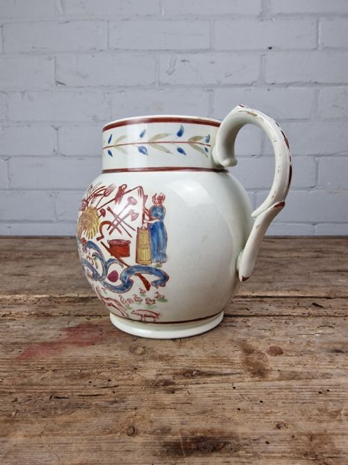 EARLY 19THC PEARLWARE FARMER'S JUG - ADDITIONAL PHOTO 5