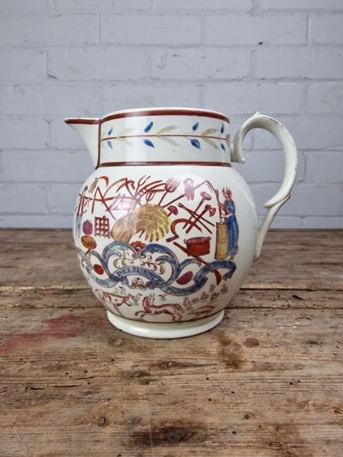 EARLY 19THC PEARLWARE FARMER'S JUG - ADDITIONAL PHOTO 6