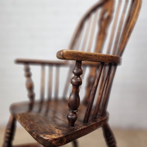 ANTIQUE 19THCENTURY ASH ELM WINDSOR CHAIR - ADDITIONAL PHOTO 8