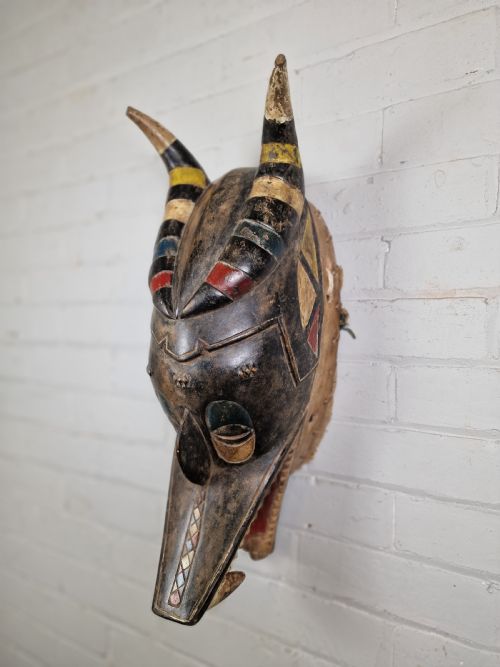 GOURO 'ZAMBLE' AFRICAN TRIBAL MASK IVORY COAST - ADDITIONAL PHOTO 1