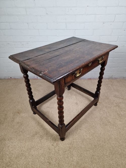 18TH CENTURY OAK BOBBIN TURNED SIDE TABLE - ADDITIONAL PHOTO 1
