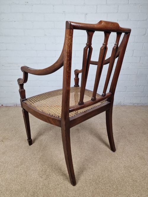 GEORGIAN MAHOGANY OPEN ARMCHAIR SHERATON PERIOD C1795 - ADDITIONAL PHOTO 4