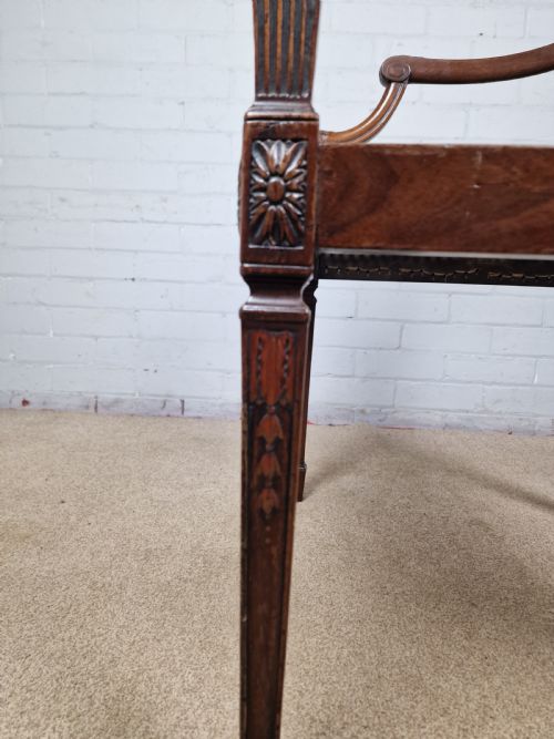 GEORGIAN MAHOGANY OPEN ARMCHAIR SHERATON PERIOD C1795 - ADDITIONAL PHOTO 5