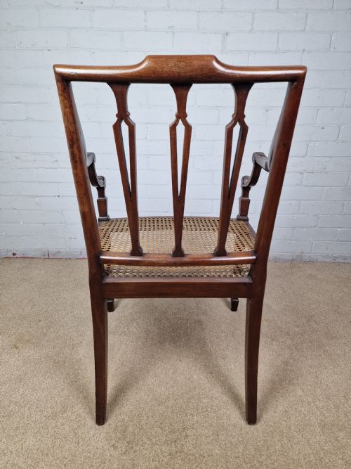 GEORGIAN MAHOGANY OPEN ARMCHAIR SHERATON PERIOD C1795 - ADDITIONAL PHOTO 6