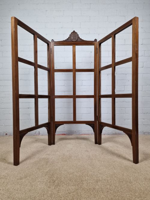 ANTIQUE MAHOGANY FOLDING SCREEN EDWARDIAN 1901 1910 - ADDITIONAL PHOTO 6
