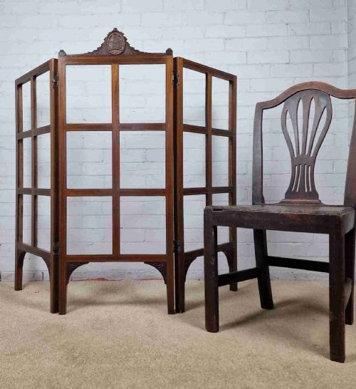 ANTIQUE MAHOGANY FOLDING SCREEN EDWARDIAN 1901 1910 - ADDITIONAL PHOTO 8