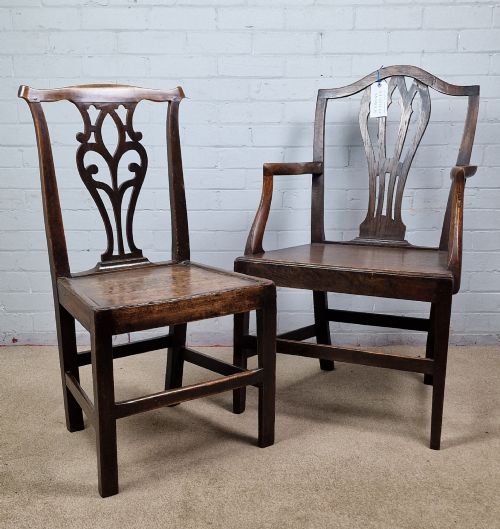 ANTIQUE GEORGIAN OAK COUNTRY CHAIR - ADDITIONAL PHOTO 7