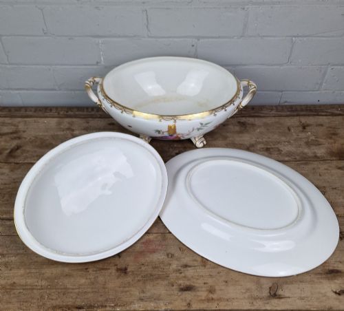 ANTIQUE PORCELAIN SOUP TUREEN BY COALPORT OR COALBROOKDALE ENGLISH CIRCA 1830 - ADDITIONAL PHOTO 12