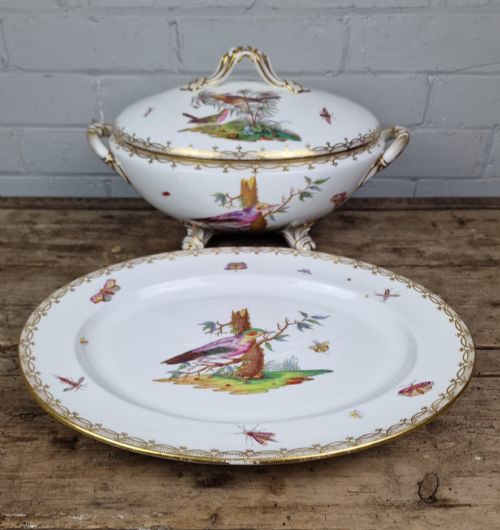 ANTIQUE PORCELAIN SOUP TUREEN BY COALPORT OR COALBROOKDALE ENGLISH CIRCA 1830 - ADDITIONAL PHOTO 13