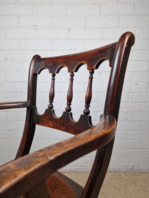 VICTORIAN ELM AND BEECH OXFORD BAR BACK WINDSOR CHAIR - ADDITIONAL PHOTO 1