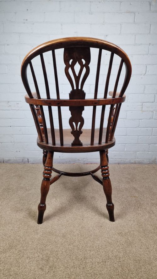 ANTIQUE WINDSOR CHAIR IN YEW AND ELM 19TH CENTURY NOTTINGHAMSHIRE - ADDITIONAL PHOTO 3