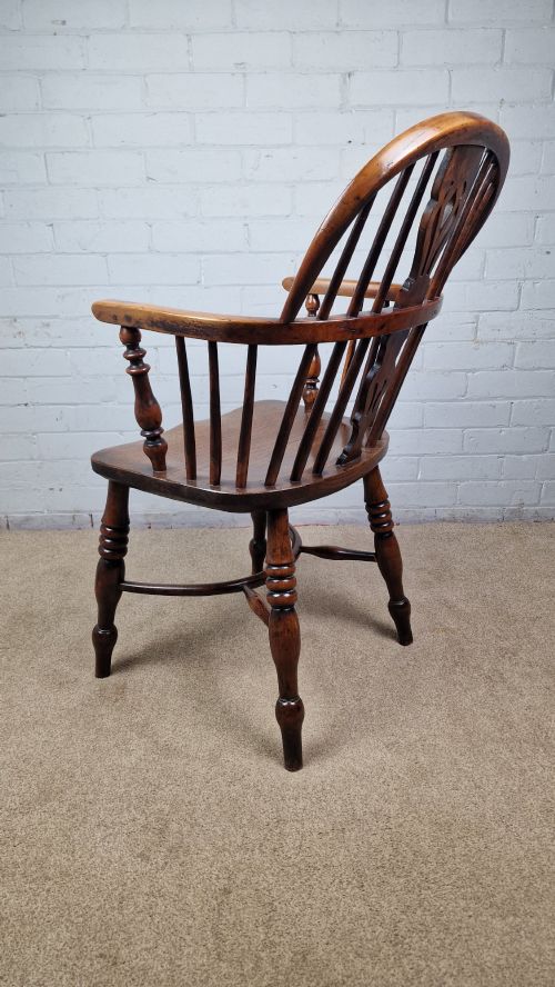 ANTIQUE WINDSOR CHAIR IN YEW AND ELM 19TH CENTURY NOTTINGHAMSHIRE - ADDITIONAL PHOTO 4
