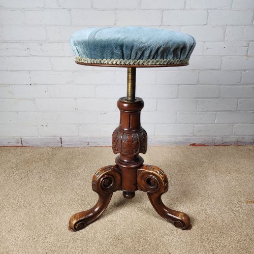 VICTORIAN MAHOGANY STOOL BY JAS SHOOLBRED CO - ADDITIONAL PHOTO 5