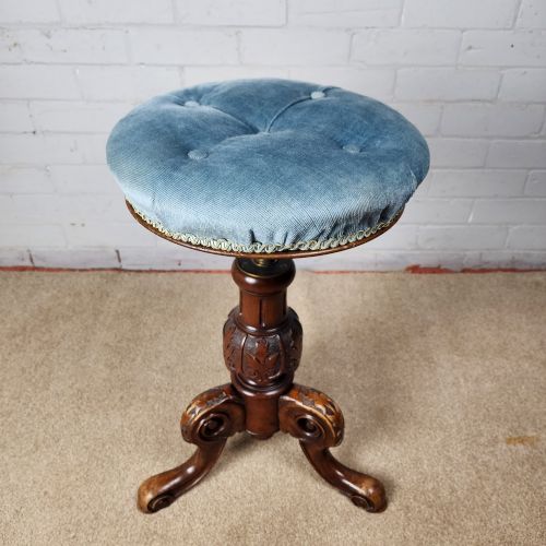 VICTORIAN MAHOGANY STOOL BY JAS SHOOLBRED CO - ADDITIONAL PHOTO 6
