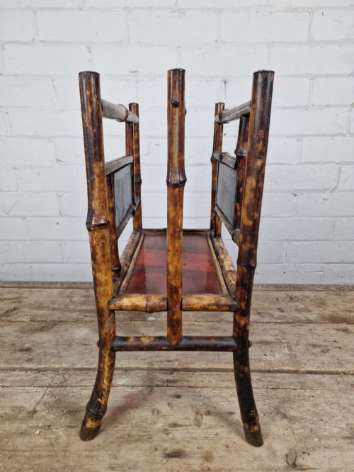TIGER BAMBOO CANTERBURY MAGAZINE RACK 19TH CENTURY - ADDITIONAL PHOTO 2