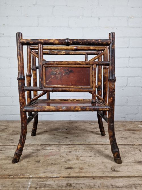 TIGER BAMBOO CANTERBURY MAGAZINE RACK 19TH CENTURY - ADDITIONAL PHOTO 3