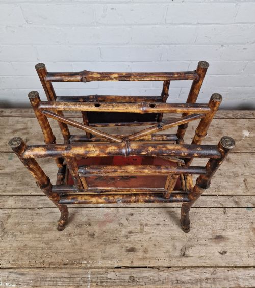 TIGER BAMBOO CANTERBURY MAGAZINE RACK 19TH CENTURY - ADDITIONAL PHOTO 4