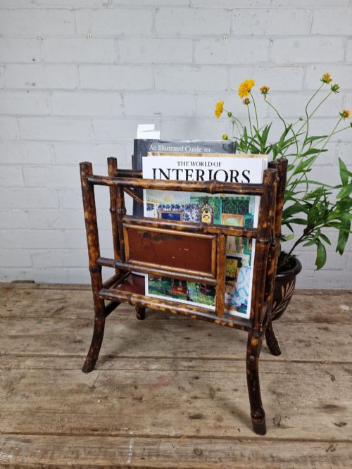TIGER BAMBOO CANTERBURY MAGAZINE RACK 19TH CENTURY - ADDITIONAL PHOTO 1