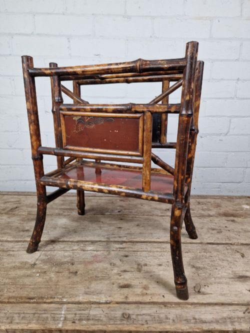 TIGER BAMBOO CANTERBURY MAGAZINE RACK 19TH CENTURY - ADDITIONAL PHOTO 5