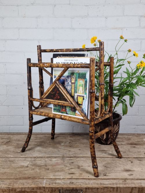 BAMBOO CANTERBURY MAGAZINE RACK 19TH CENTURY AESTHETIC PERIOD - ADDITIONAL PHOTO 1