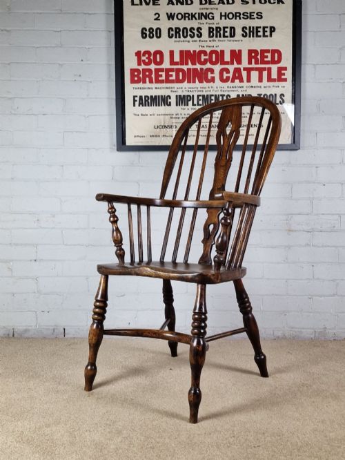 ANTIQUE WINDSOR CHAIR LINCOLNSHIRE 19TH CENTURY