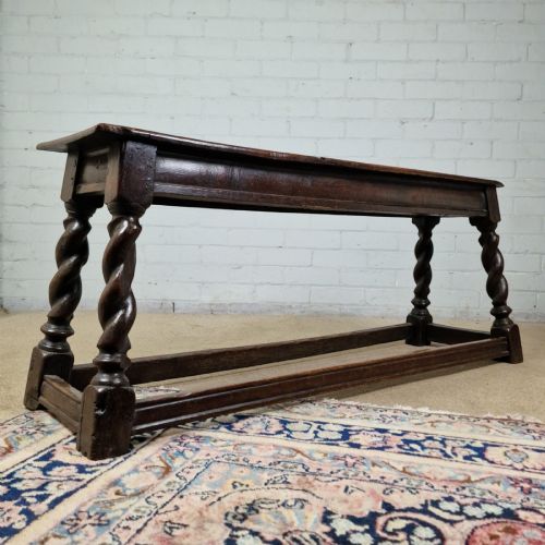 Antique Oak Long Stool - 18th Century