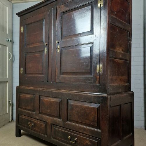 Antique Oak Livery Cupboard - Georgian Mid 18th C.