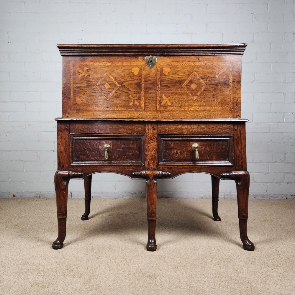Antique Oak Chest on Stand - 18th Century View VI