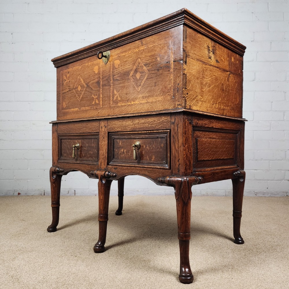 Antique Oak Chest on Stand - 18th Century View IV