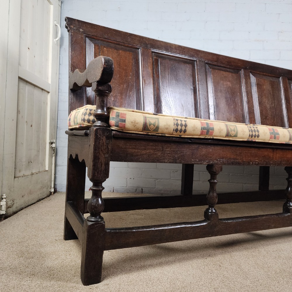 Antique Oak Settle – 18th Century View III
