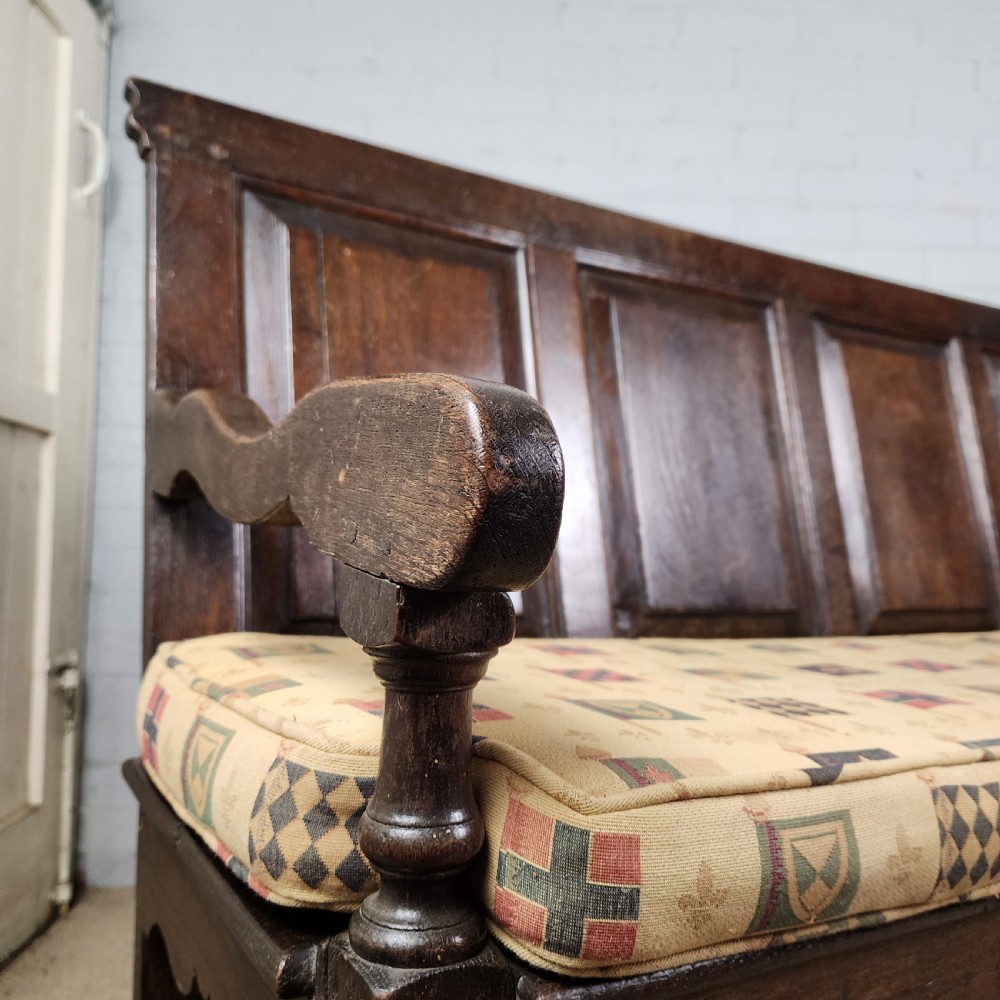 Antique Oak Settle – 18th Century View IV