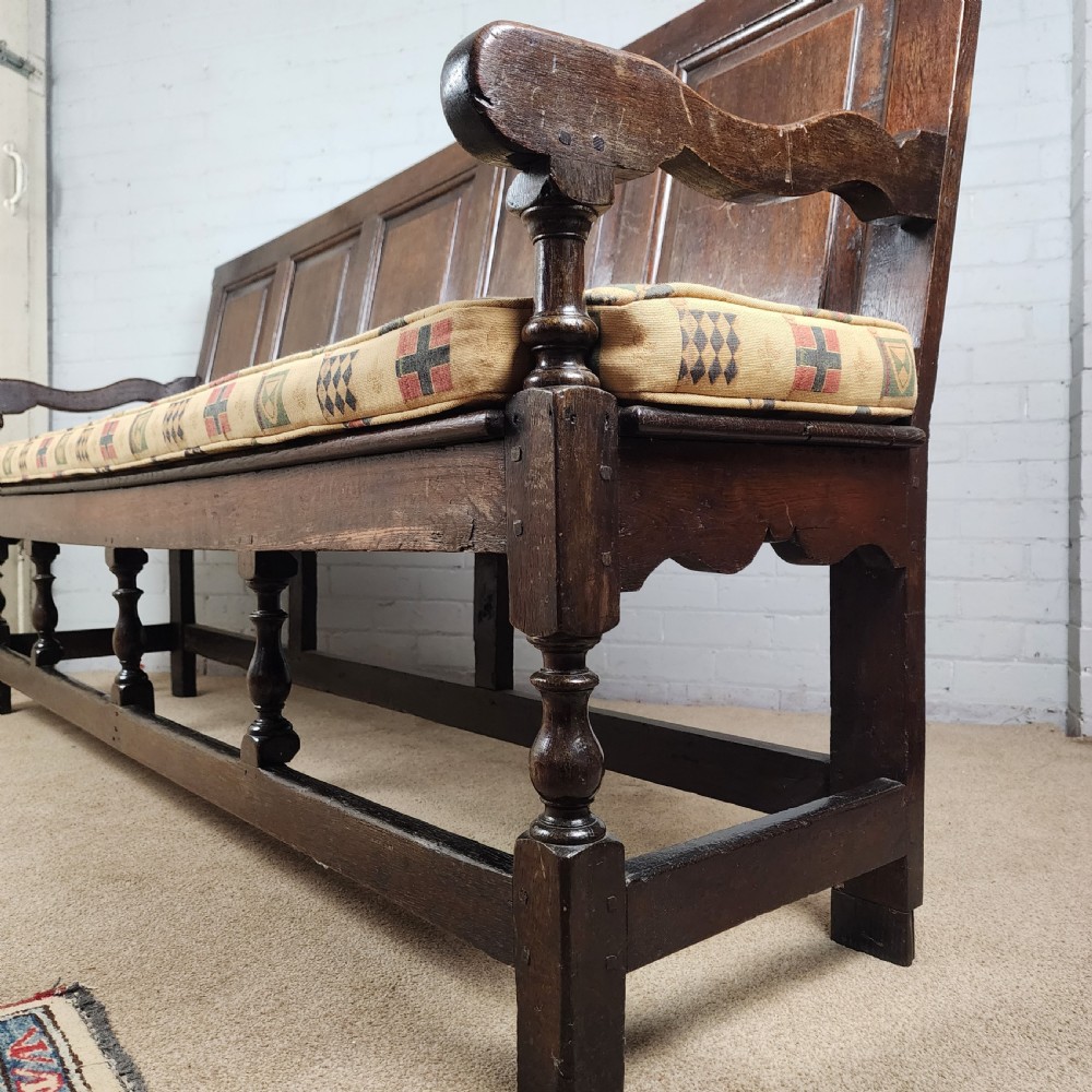 Antique Oak Settle – 18th Century View VIII
