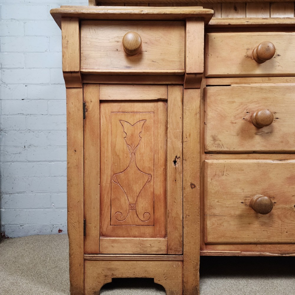 Antique Pine Kitchen Dresser - Mid Victorian Circa 1860 View III