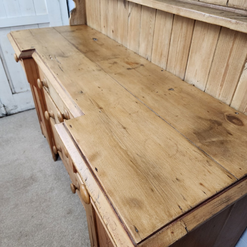 Antique Pine Kitchen Dresser - Mid Victorian Circa 1860 View V
