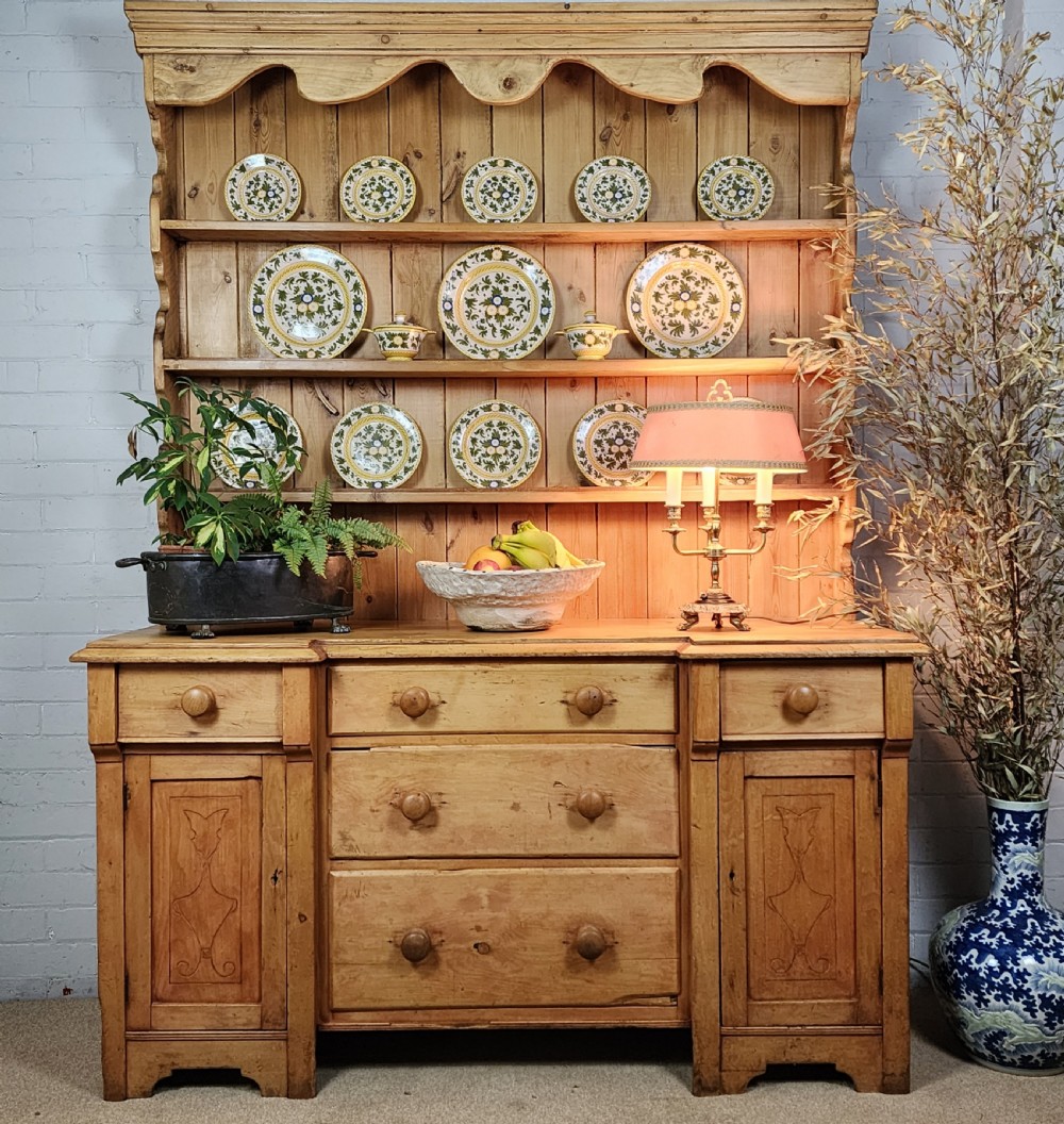 Antique Pine Kitchen Dresser - Mid Victorian Circa 1860